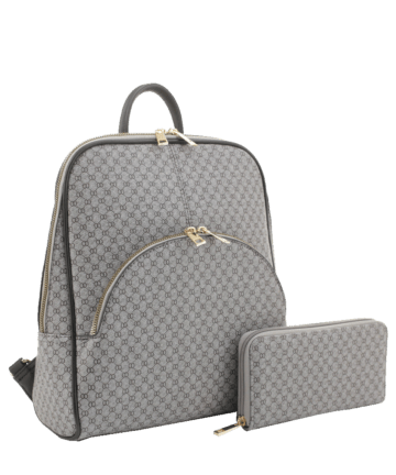 Pattern Backpack With Wallet
