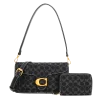 2pc Denim Half Moon Shoulder-Crossbody with Wallet