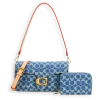 2pc Denim Half Moon Shoulder-Crossbody with Wallet