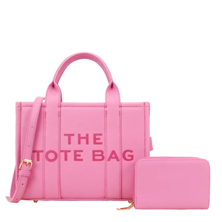 2pc The Medium Tote Bag with Wallet *PU Leather*