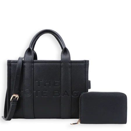2pc The Medium Tote Bag with Wallet *PU Leather*