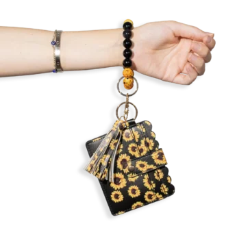 Card Holder with Beaded Wristlet