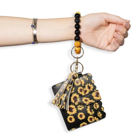 Card Holder with Beaded Wristlet
