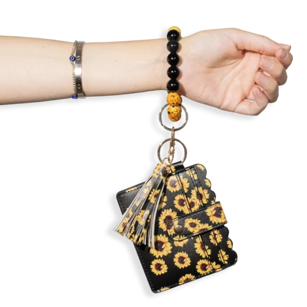 Card Holder with Beaded Wristlet