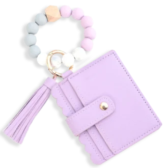 Card Holder with Beaded Wristlet