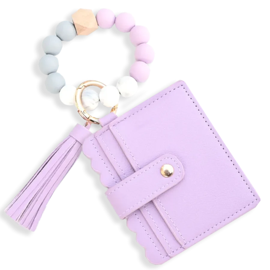 Card Holder with Beaded Wristlet