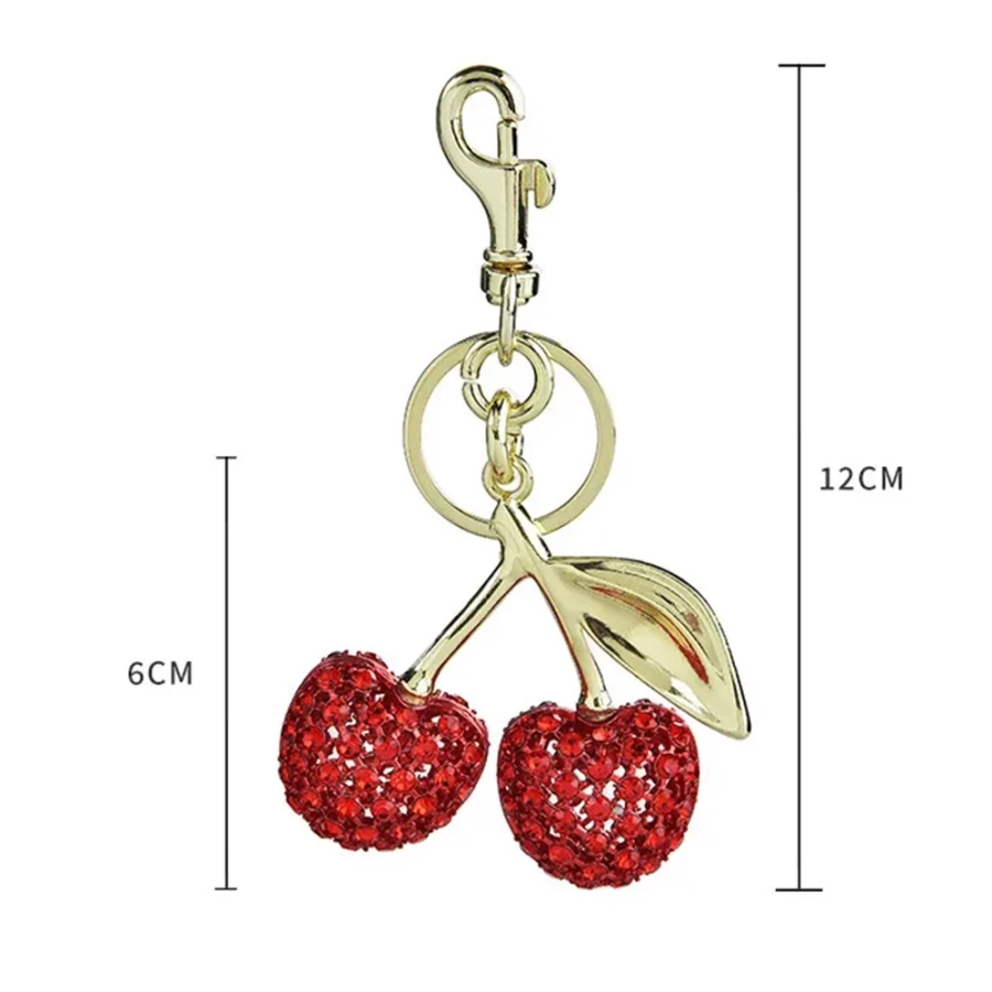 Rhinestone Cherry Handbag Charm - 3 Pack