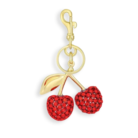 Gold & Red Rhinestone Cherry