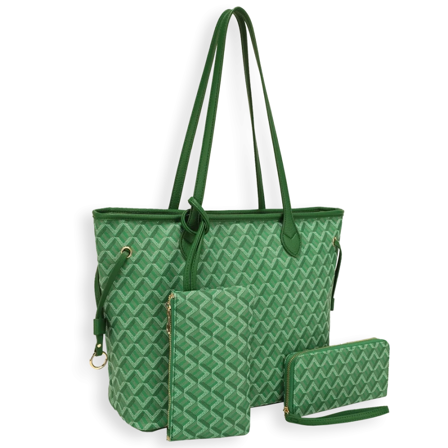 3pc Goyard Tote with Wallet & Pouch
