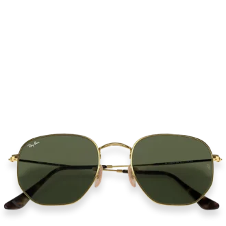 Hexagon Flat Lenses Polished Gold with G-15 Green