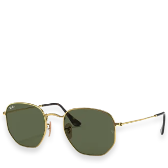 Hexagon Flat Lenses Polished Gold with G-15 Green
