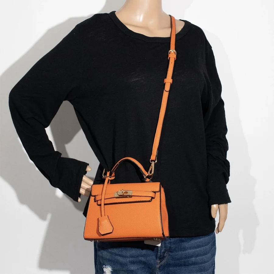 2pc Small Front Lock Satchel with Wallet
