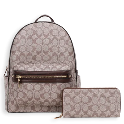 2pc Double Half Moon Backpack with Wallet