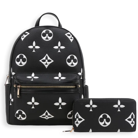 2pc Spade Backpack with Wallet