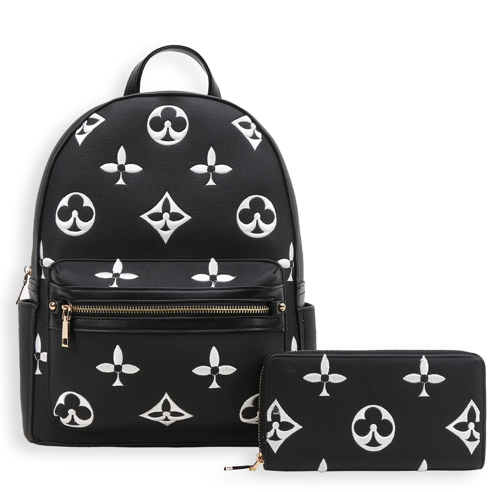 2pc Spade Backpack with Wallet