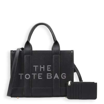 2pc The Leather Tote with Card Holder *2 Tone*