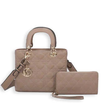 2pc Quilted Lady with Tag and Wallet