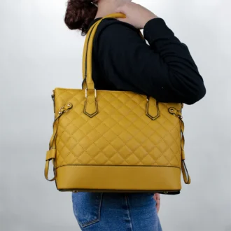 3pc Quilted Tote With Wallet & Crossbody