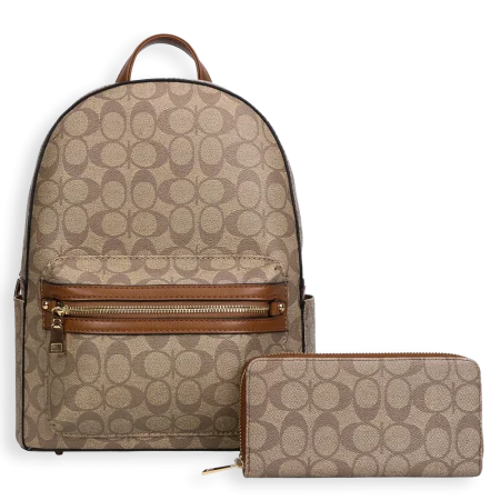2pc Double CC Backpack with Wallet