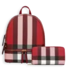 2pc Plaid Backpack with Wallet