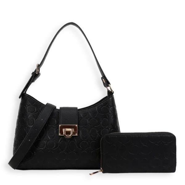 2pc Double CC Shoulder/Crossbody Bag With Wallet