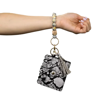 Card Holder with Beaded Wristlet