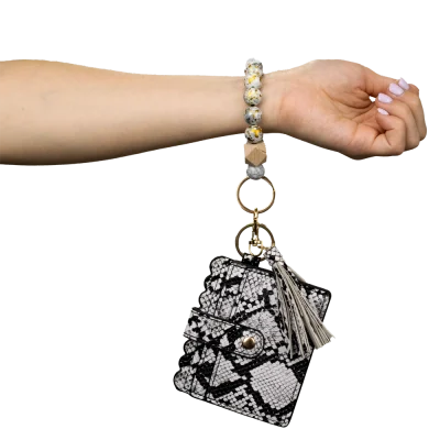 Card Holder with Beaded Wristlet