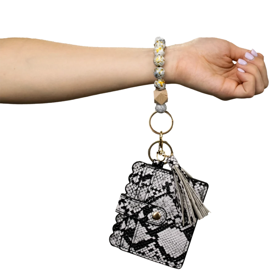 Card Holder with Beaded Wristlet