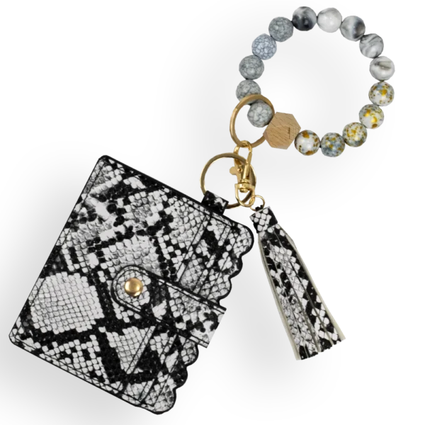 Card Holder with Beaded Wristlet