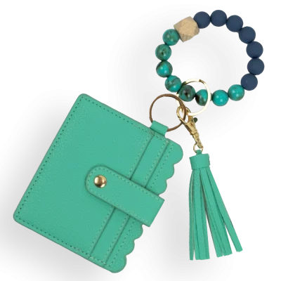 Card Holder with Beaded Wristlet