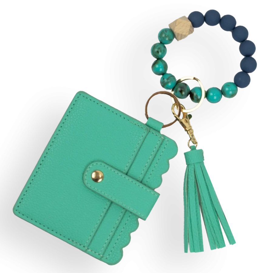 Card Holder with Beaded Wristlet