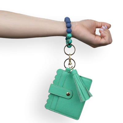 Card Holder with Beaded Wristlet