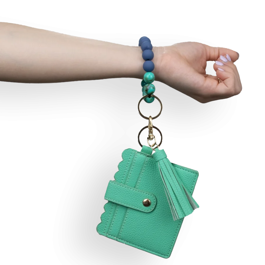 Card Holder with Beaded Wristlet