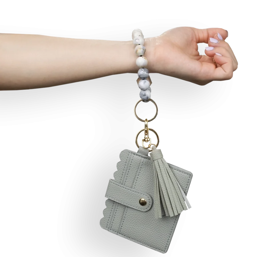 Card Holder with Beaded Wristlet