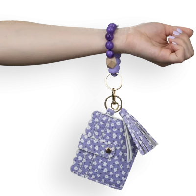 Card Holder with Beaded Wristlet