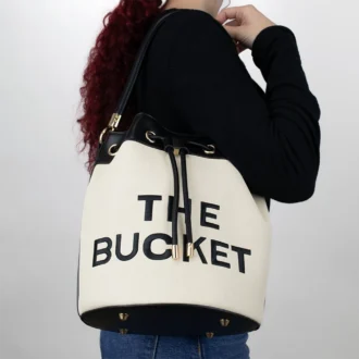 2pc Two-Tone Bucket Bag with Wallet