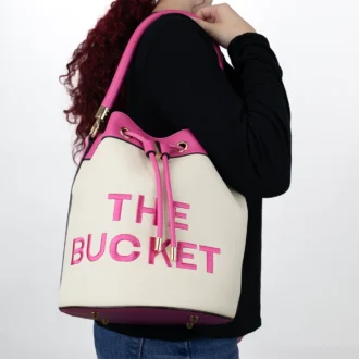 2pc Two-Tone Bucket Bag with Wallet