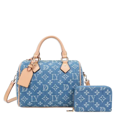 2pc Denim Spade Doctor Bag with Wallet