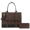 2pc XL Leather Tote Bag with Wallet