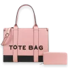 2pc XL Leather Tote Bag with Wallet