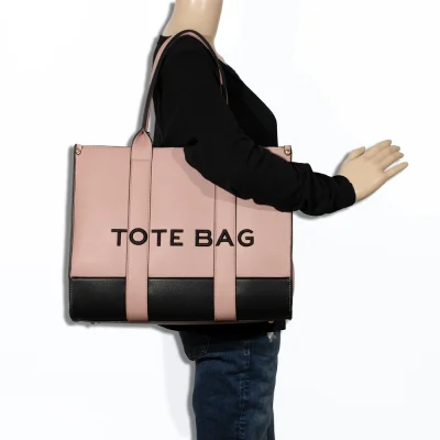 2pc XL Leather Tote Bag with Wallet