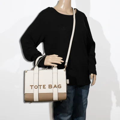 2pc Medium Leather Tote with Wallet *2 Tone*
