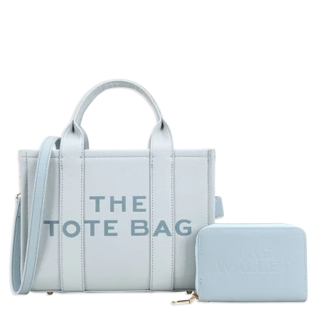 2pc The Medium Tote Bag with Wallet *PU Leather*