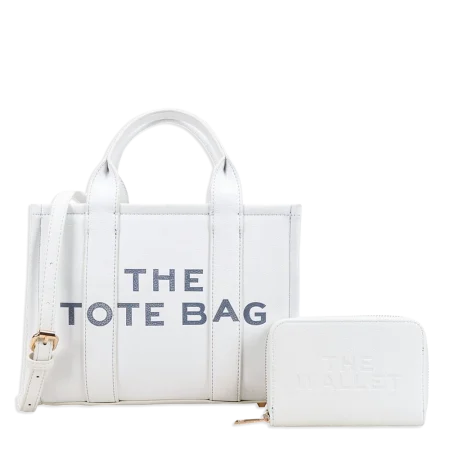 2pc The Medium Tote Bag with Wallet *PU Leather*