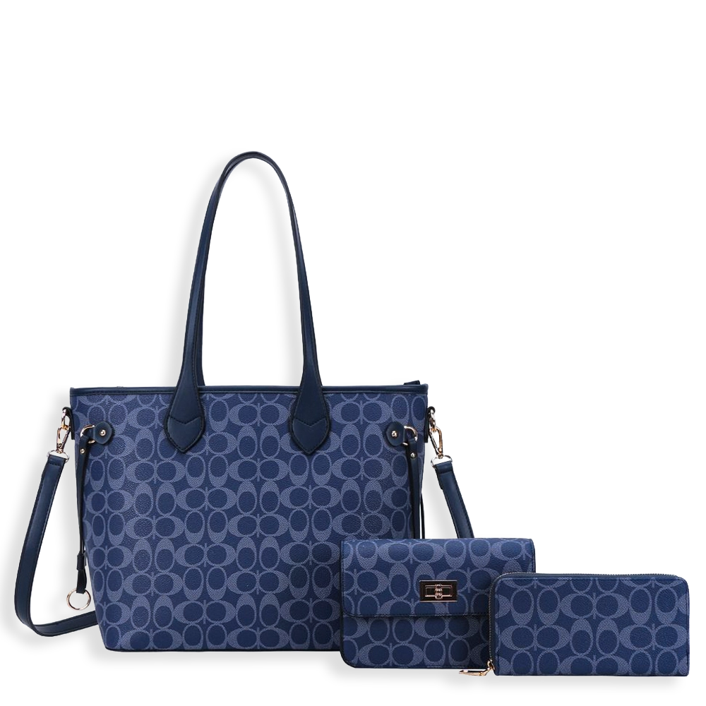 3pc Half Moon Tote with Wallet & Crossbody