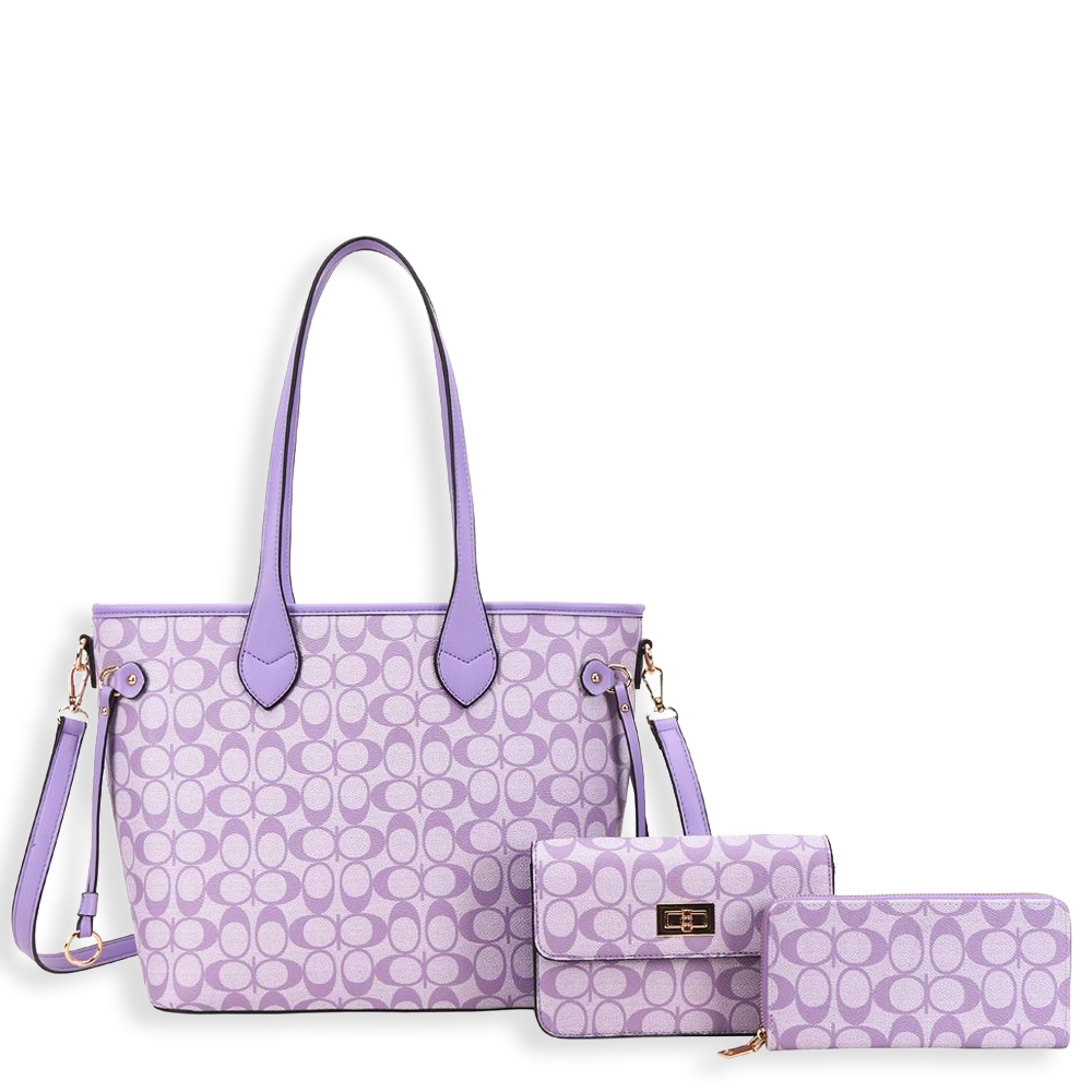 3pc Half Moon Tote with Wallet & Crossbody