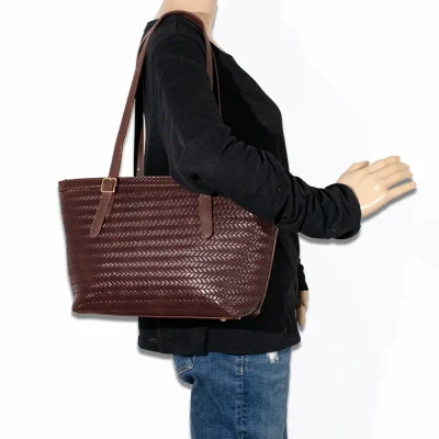 2pc Braided Tote with Wristlet