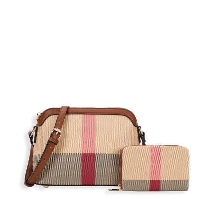 2pc Plaid Crossbody with Wallet