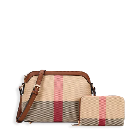 2pc Plaid Crossbody with Wallet