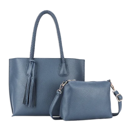 2pc Tassel Tote with Crossbody